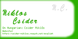 miklos csider business card
